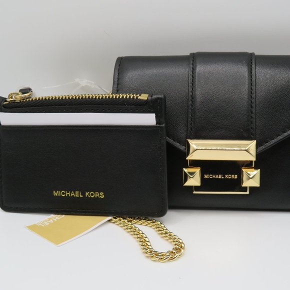 NWT MICHAEL KORS WHITNEY WRISTLET + CARD HOLDER LEATHER WALLET + GIFT BOX - Picture 7 of 7